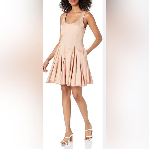 Rebecca Taylor Women's Pink Godet Sleeveless A-Line 100% Cotton Dress Size 10 - Picture 2 of 12